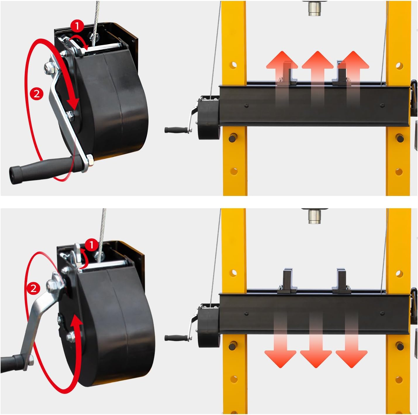 50T Hydralic Shop Press H-Frame Garage/Shop Floor Press with Floor Press Plates