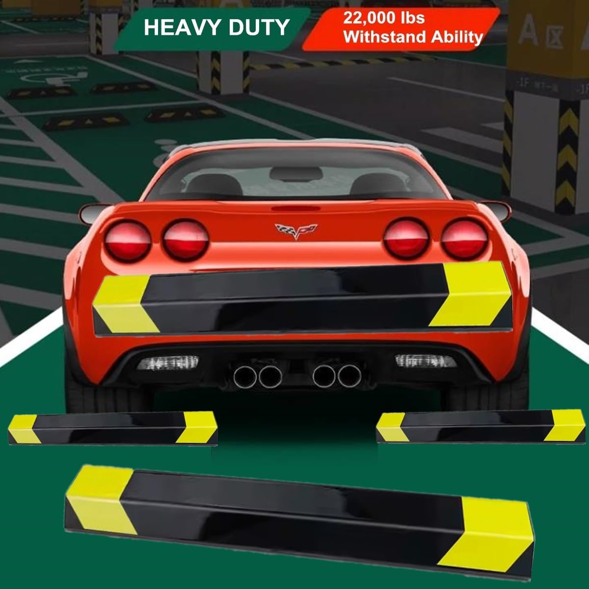 18" Heavy Duty Parking Aid for Garage, Car Parking Stopper for Garage 1 Pack, Parking Aids Protects Car, Parking Stopper Easy to Install (1 Pack 18" L x 1.25H)