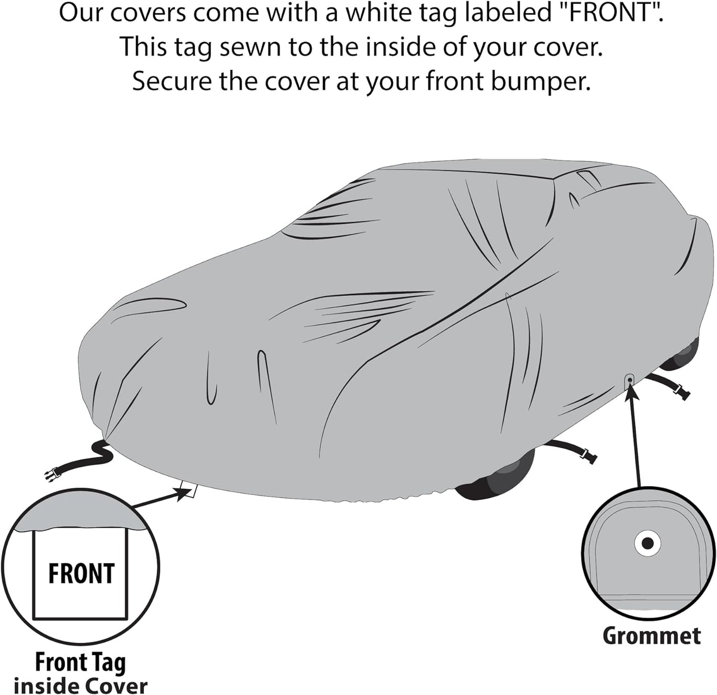 5 Layer Car Cover for Cadillac DeVille 1989-2005 Sedan 4-Door de Ville Semi Custom Fit Full Coverage Heavy Duty All Weather Protection Breathable Dust Wind Shield
