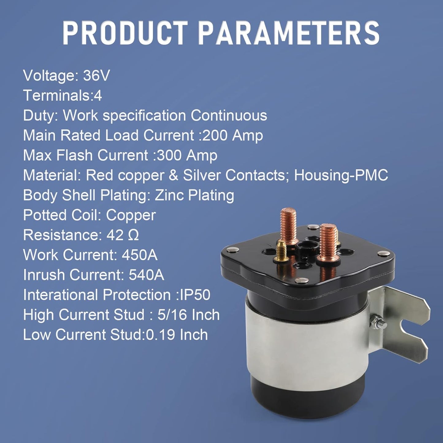 36V 4 Terminal Solenoid 20468G1 36V Solenoid Relay Switch Replacement for EZGO/Cushman/Textron Club Car DS Columbia Yamaha Electric for 1989 -up Replace 114-3611-020 586-117111 586-906