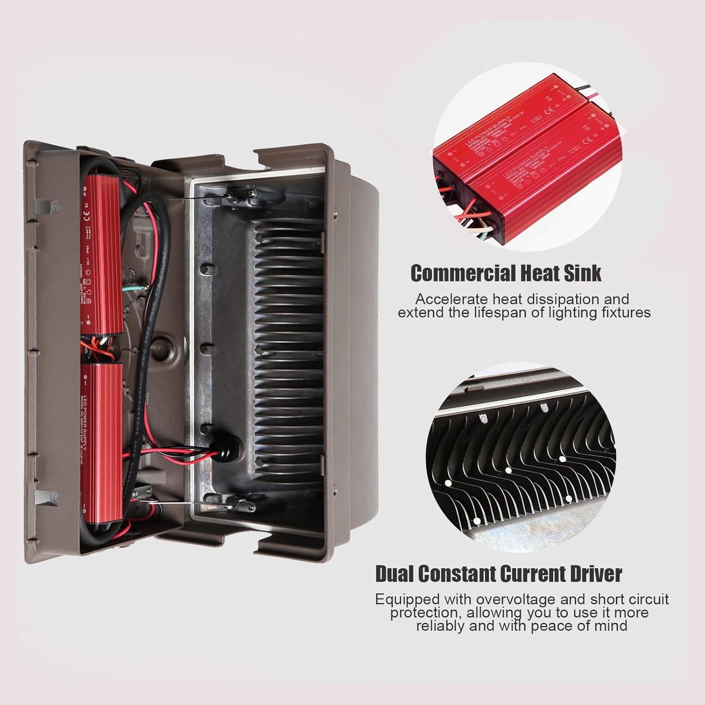 120W LED Wall Pack Lights, Extremely Bright Commercial Outdoor Wallpack, 5000K Daylight IP65 Waterproof Wall Light Exterior Security Lighting for Garage Backyard Parking Lot 