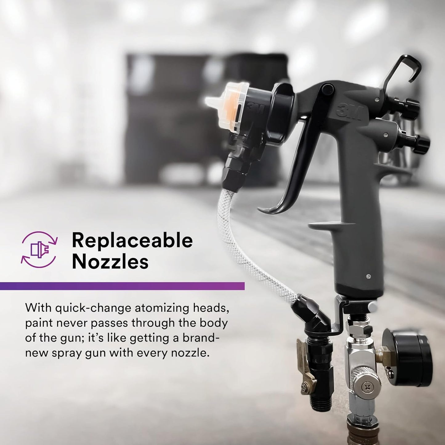 3M Performance Gravity HVLP Atomizing Head Refill Kit 26709, White, 0.9, 5 Pack, 5 Packs/Case