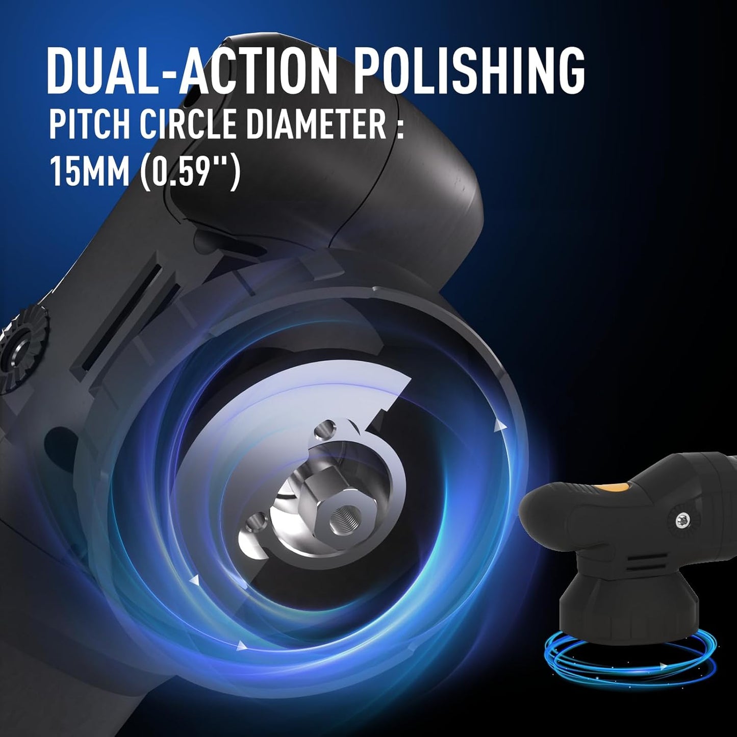 6" Dual Action Buffer Polisher,1200w polisher,6 Variable Speed Car Buffer Polisher with Detachable Handle,Pulidora De Autos For Car, Boat Sanding, Polishing, And Waxing
