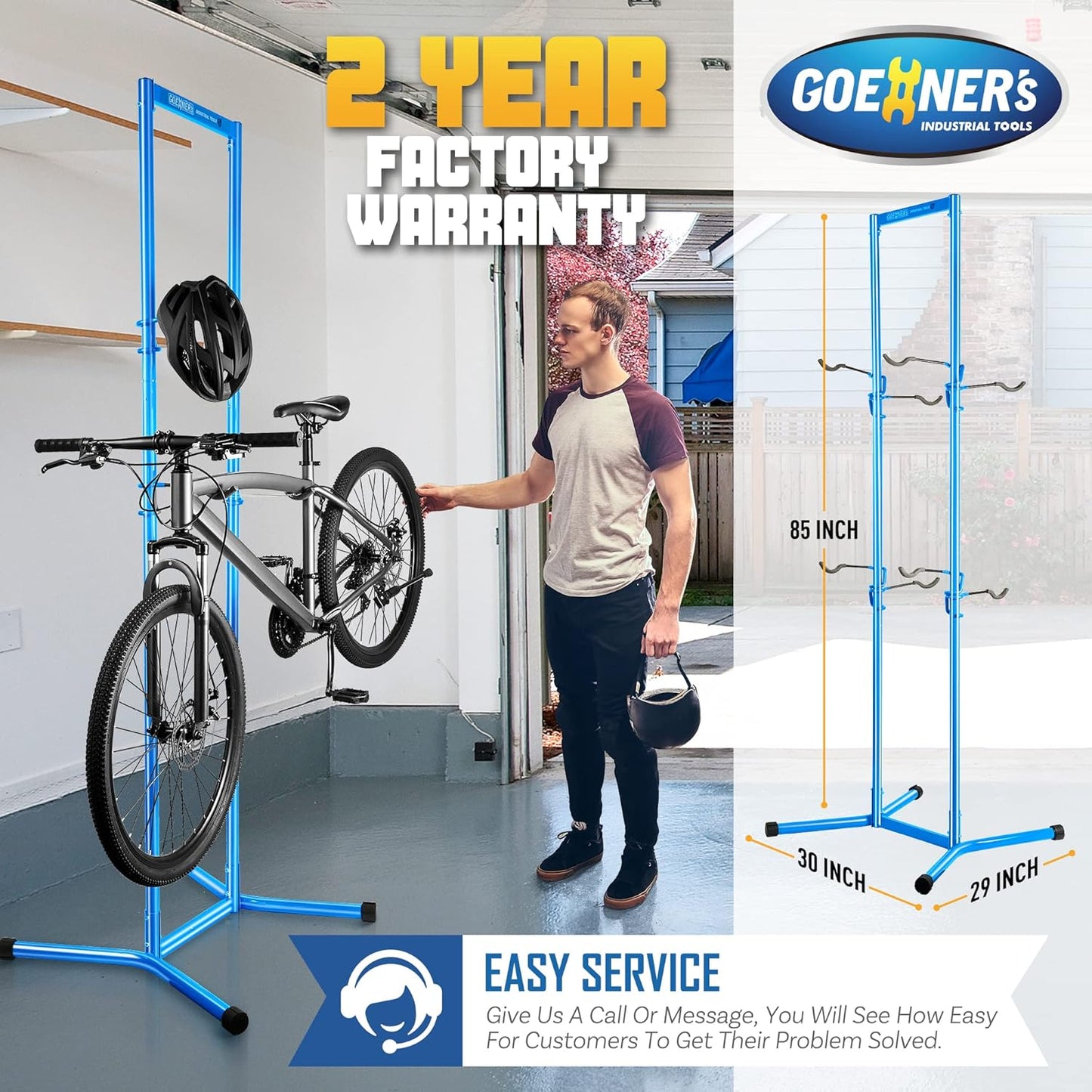 4 Bike Storage Rack Garage(Max 240lbs), Freestanding Gravity Bicycle Rack with Fully Adjustable Arms, Drill-free, Vertical Bike Floor Stand for Indoor Storage, Suitable for Any Bike Styles