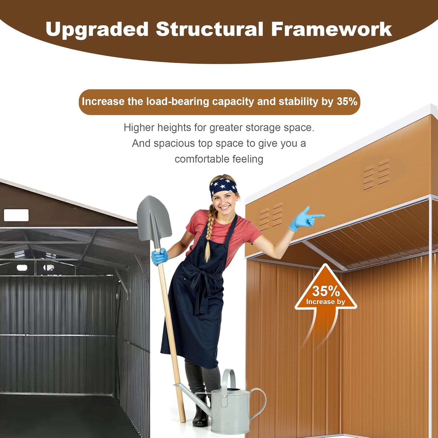 8 x 4 FT Outdoor Lean to Storage Shed, Metal Garden Tool Shed with Slooping Roof, Lockable Doors and Windows, All-Weather Weatherproof Blike shed for Garden, Patio, Lawn, Yellow