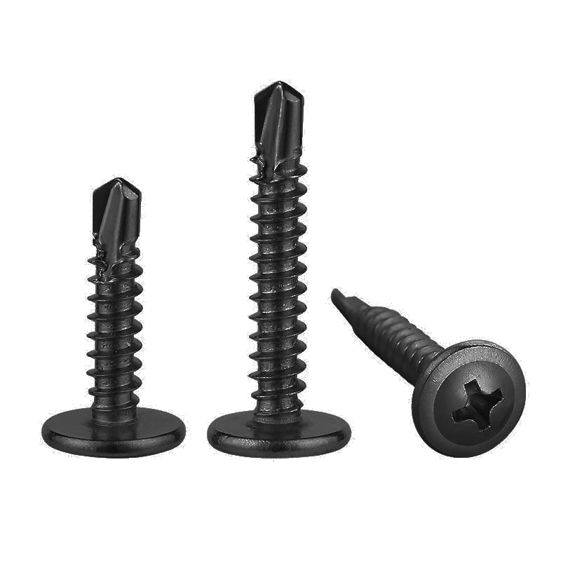 (350Pcs)#8×5/8” for Sheet Metal Self-Tapping Screws 410 Black Stainless Steel Truss Head High-Strength Quick Tapping