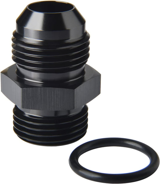 10AN Male Flare to 10AN ORB O-ring Boss Fuel Pump Rail Adapter Fitting Aluminum Black