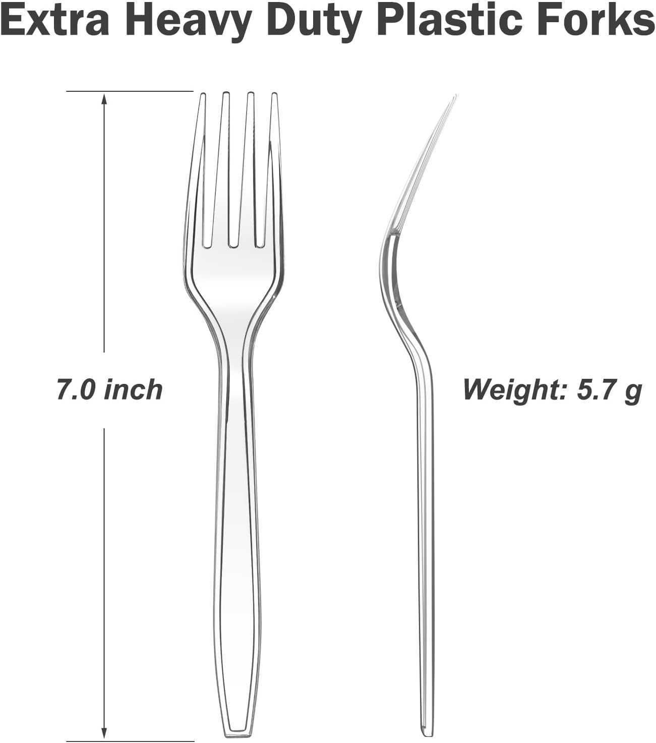 360 Count Extra Heavy Duty Clear Plastic Forks Disposable, BPA-Free, Heat Resistant, Solid and Durable Disposable Forks Bulk, Premium Plastic Forks heavy duty for Party Supply