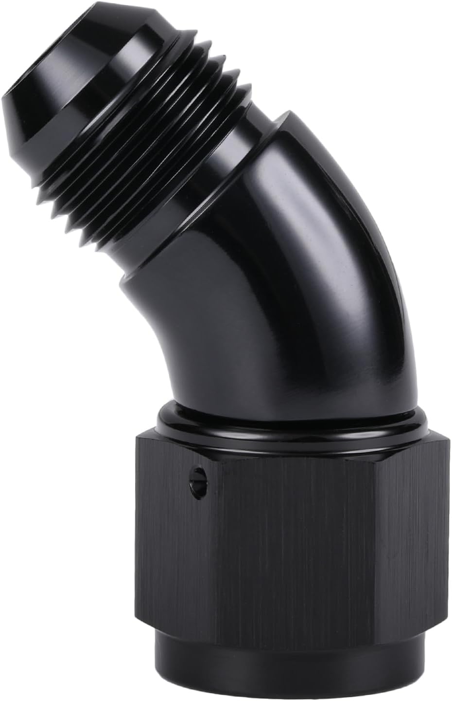 45 Degree 8AN Male to 8AN Female Swivel Full Flow Fitting Adapter Coupler Aluminum Black