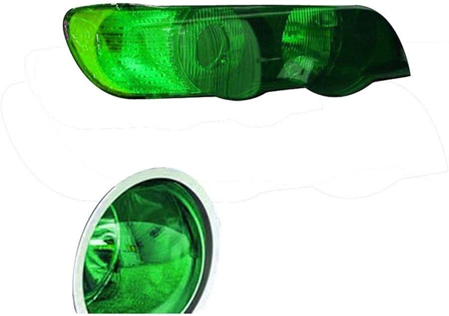 12 by 48 Inches Self Adhesive Headlight, Tail Lights, Fog Lights Tint Vinyl Film with Knife and Hand Tool (Green)