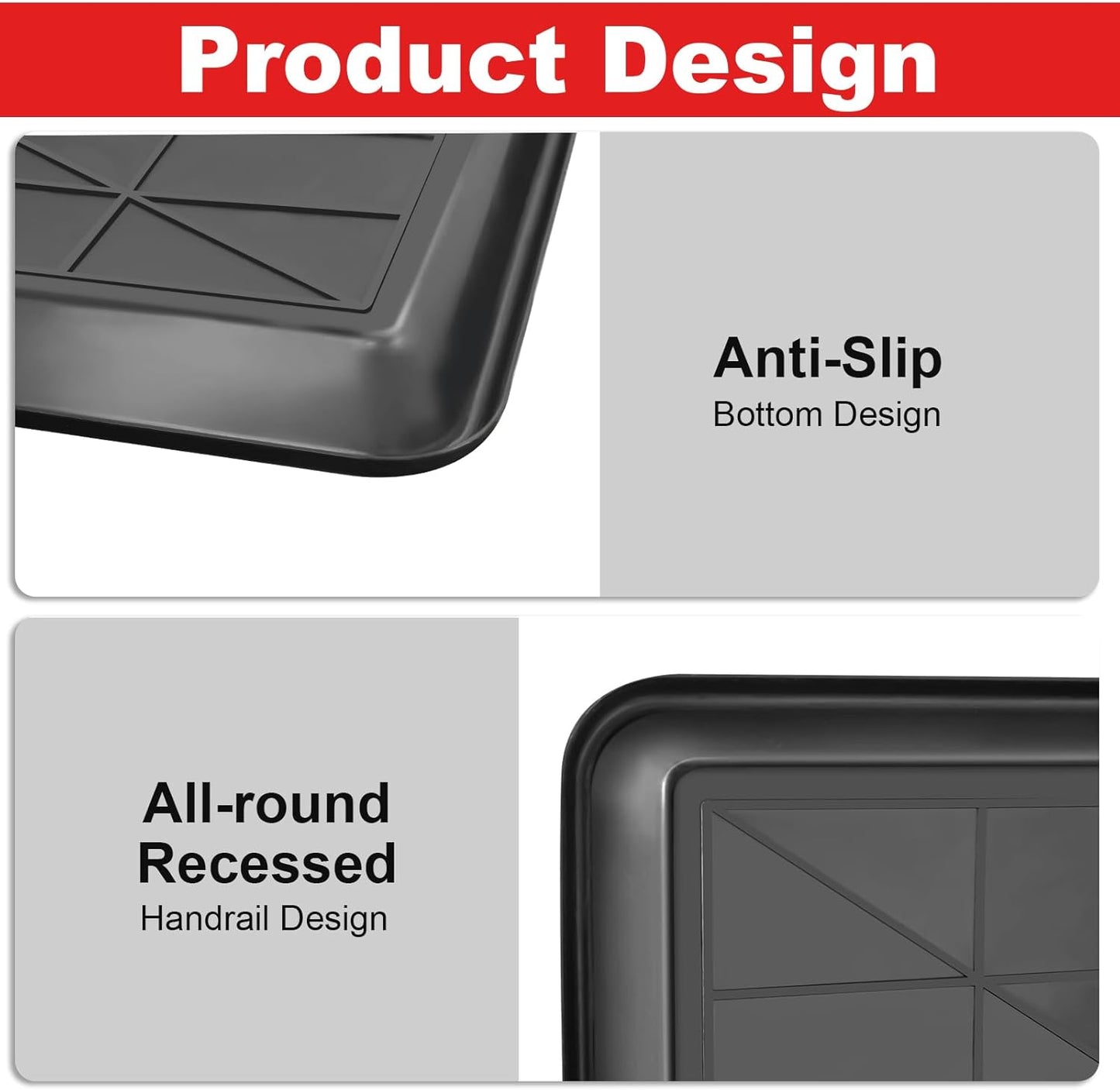 6Pcs Extra Large Car Oil Drip Pan- 35.4 x 24 x1.6 Inches Oil Drain Pan for Oil Change- Oil Drip Tray for Under Car Plastic Oil Tray, Oil Catch Pan Replacement Tray to Keep Garage Floor Clean