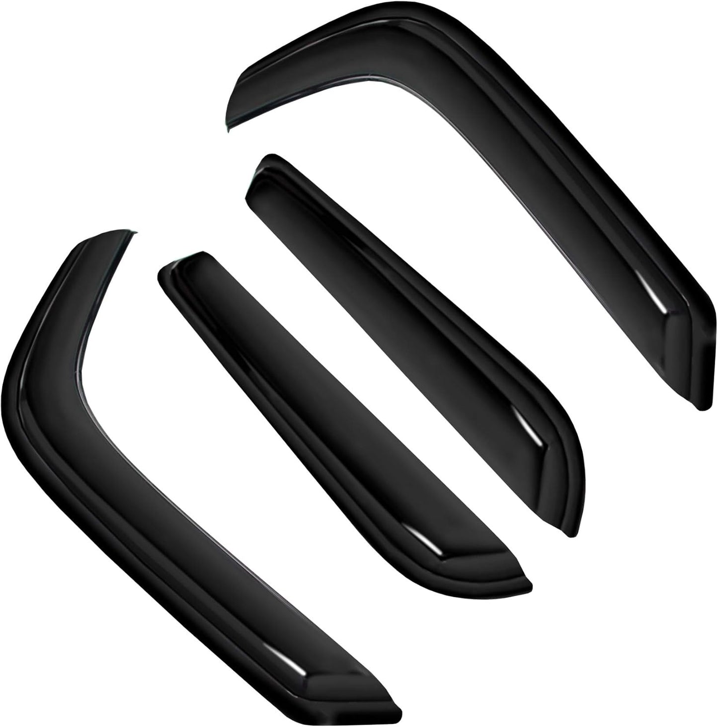 4pc Sun Rain Guards Window Visor Wind Deflector Compatible with Ford Excursion 2003-2005 Smoke 94438