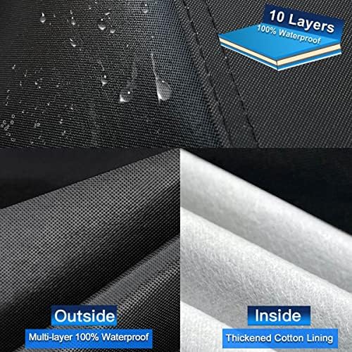 10 Layers SUV Car Cover Custom Fit for Chevrolet Chevy Suburban (1973-2025) Waterproof All Weather for Automobiles, Outdoor Full Cover Sun UV Rain Protection with Cotton.Black