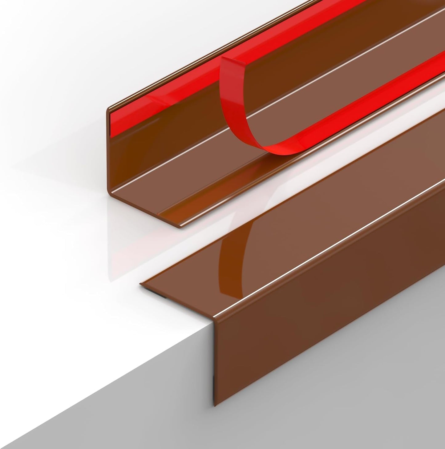 2PCS Wall Corner Protectors Guards - Self Adhesive Corner Protector & Corner Guards for Walls Edge Protection, Easy to Apply - No Tools Needed(Brown, 35.4"x1.18")