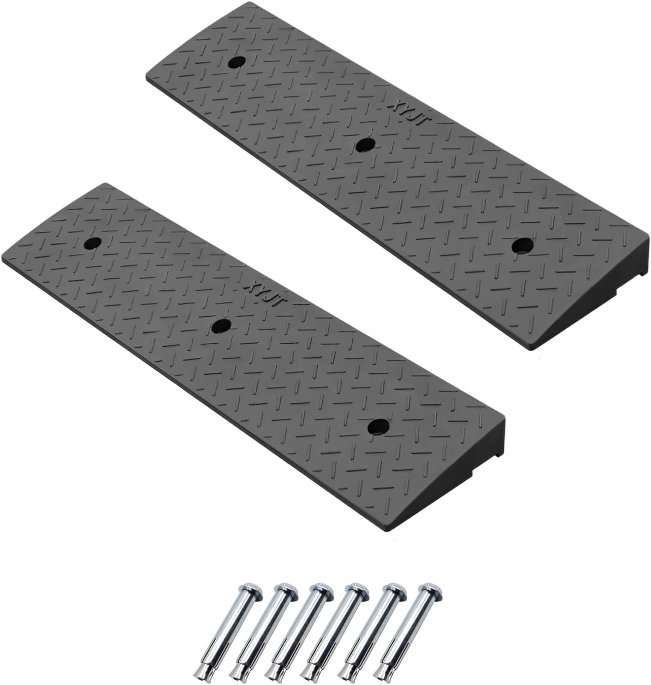 2 Pack 2.4'' Rise Rubber Curb Ramp Heavy Duty Loading Rubber Curb Ramps 3 Tons Driveway Ramp Car Slope Ramp for Loading Dock Bike Vehicle Warehouse Sidewalk Wheelchair (2.4" H)