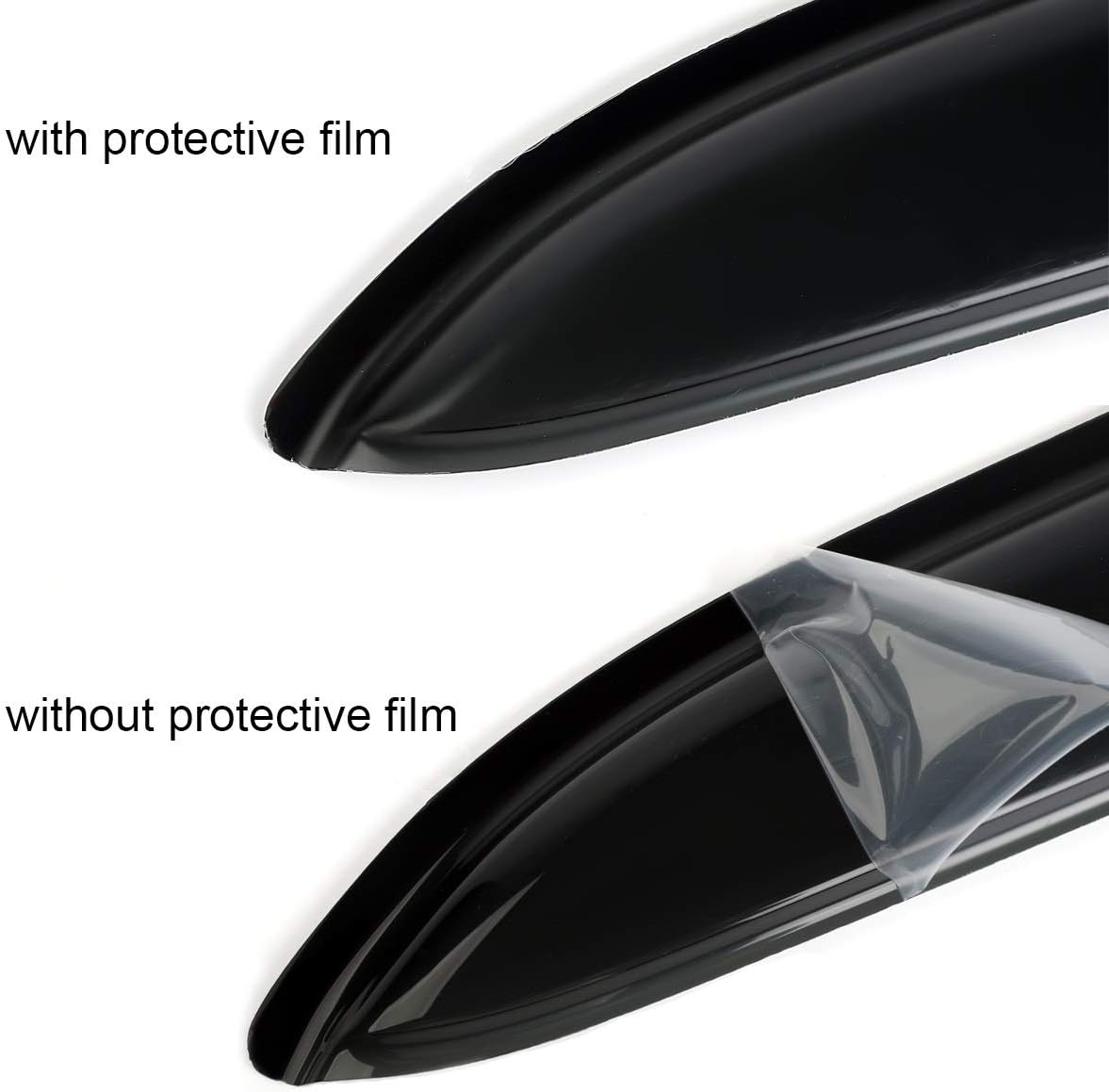 4pcs Original Shatterproof Rainproof Outside Mount Style Dark Smoke Sun Rain Guards Side Window Wind Deflectors Nice Looking Vent Window Visors Fit for 2006-2009 Toyota Prius 94963