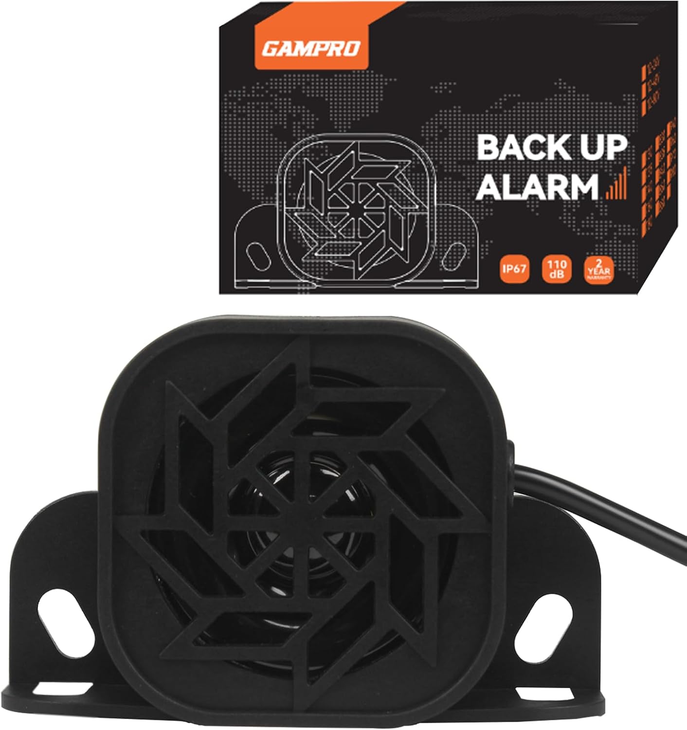 835 Back-up Alarm 12V-48V 110dB IP67 Waterproof Dust-Proof Reversing Warning Alarm with Super Loud Beeper Tone for Truck Van Forklift Car Lorry Agricultural Vehicles