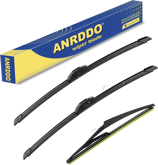 3 Wipers Replacement For 2014 2015 2016 2017 2018 2019 2020 2021 2022 2023 Nissan Rogue Windshield Wiper Blades Original Equipment Replacement - 26"+17"+12" (Set of 3) U/J HOOK