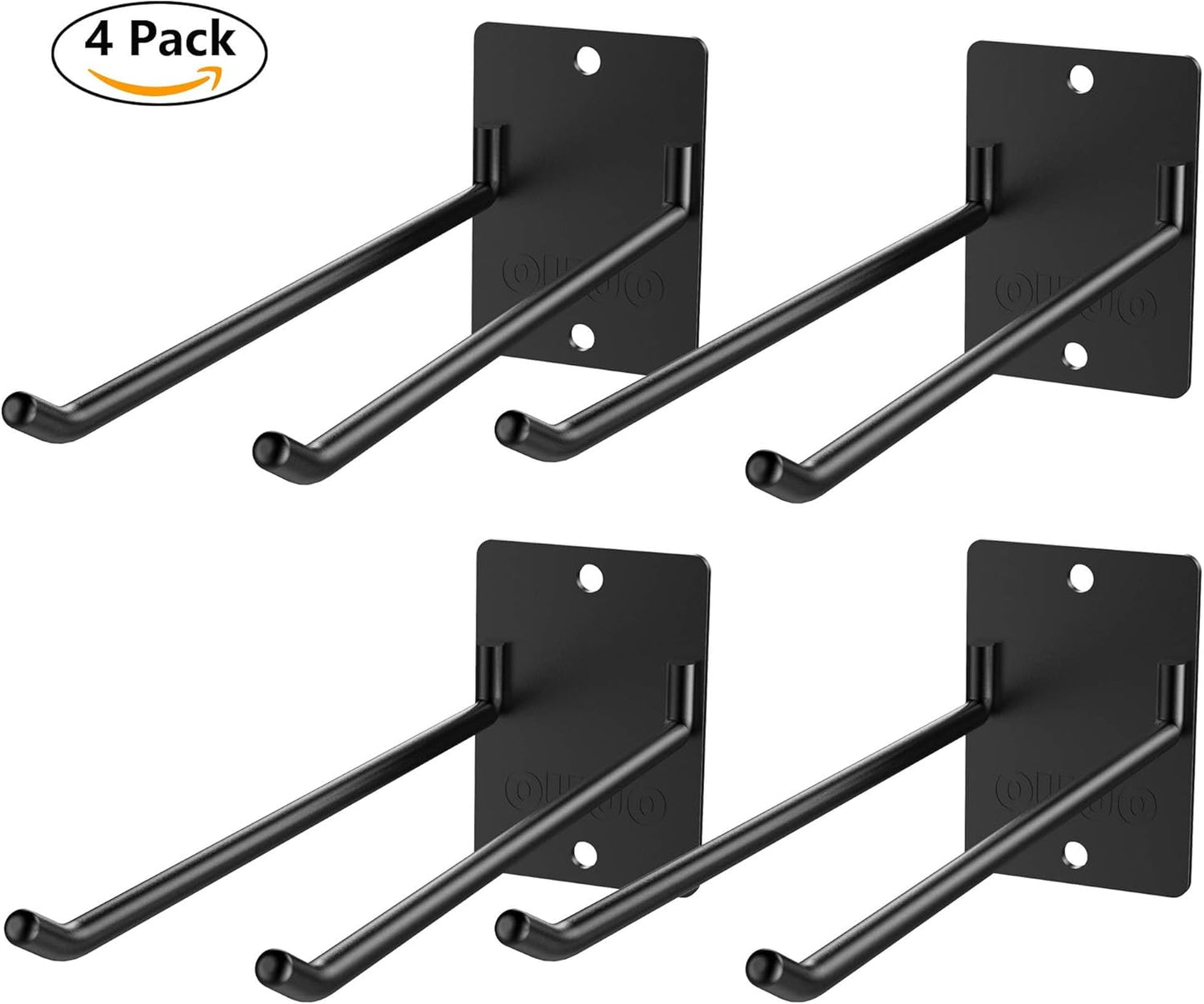 4 Pack Garage Storage Organizer for Tool Organization Heavy-Duty Solid Steel Wall Hanger for Garden Tools - Shovel Holder, Rake Broom Yard Wall Mount Hooks - Overhead Garage Storage Rack