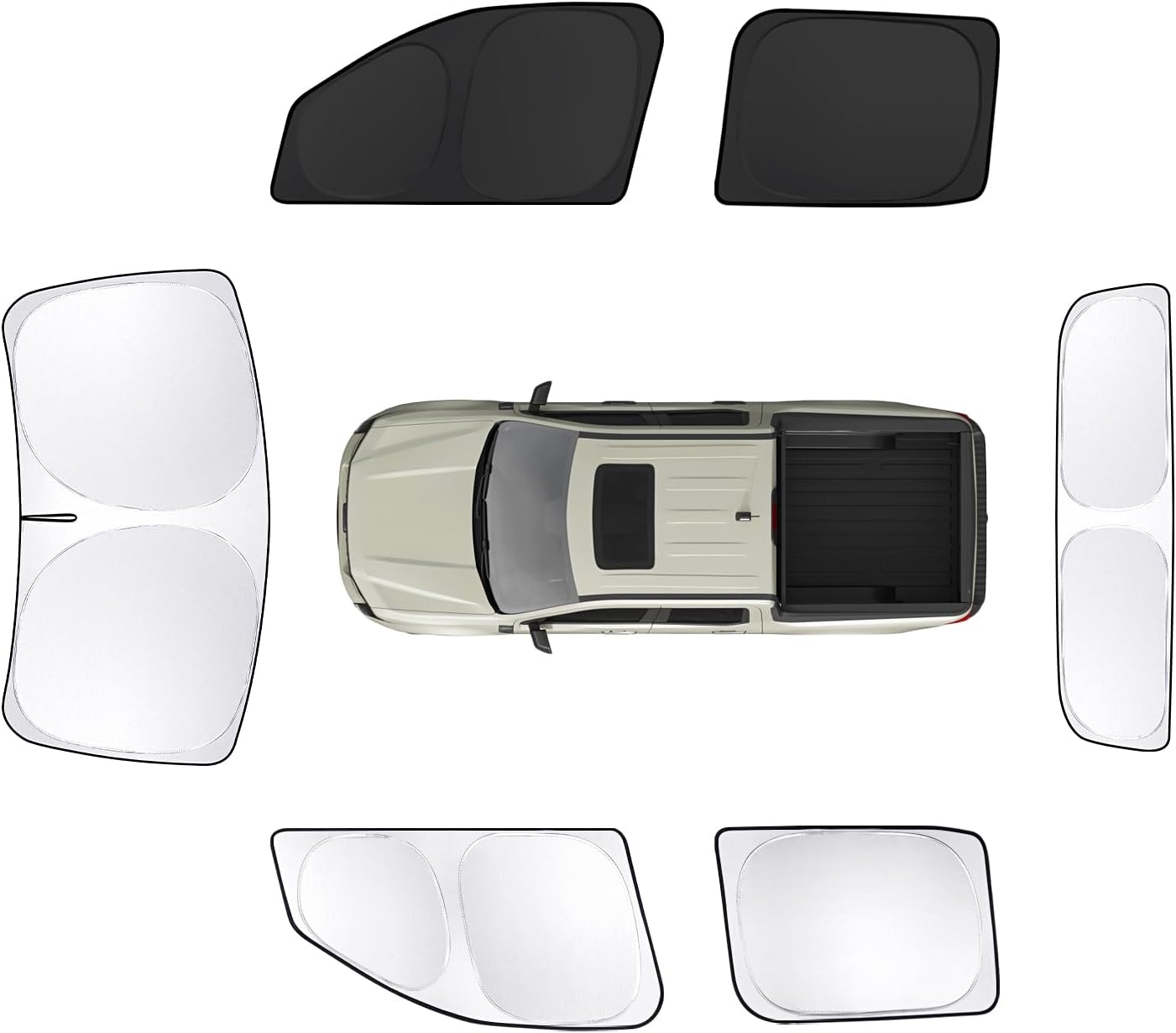 6pcs Car Window Shades for Ford Maverick2022-2024 2025 Accessories,Windshield Side Rear Full Sunshade,Sun Visor UV Blocking, Privacy Protection and Blackout for Camping Outdoor