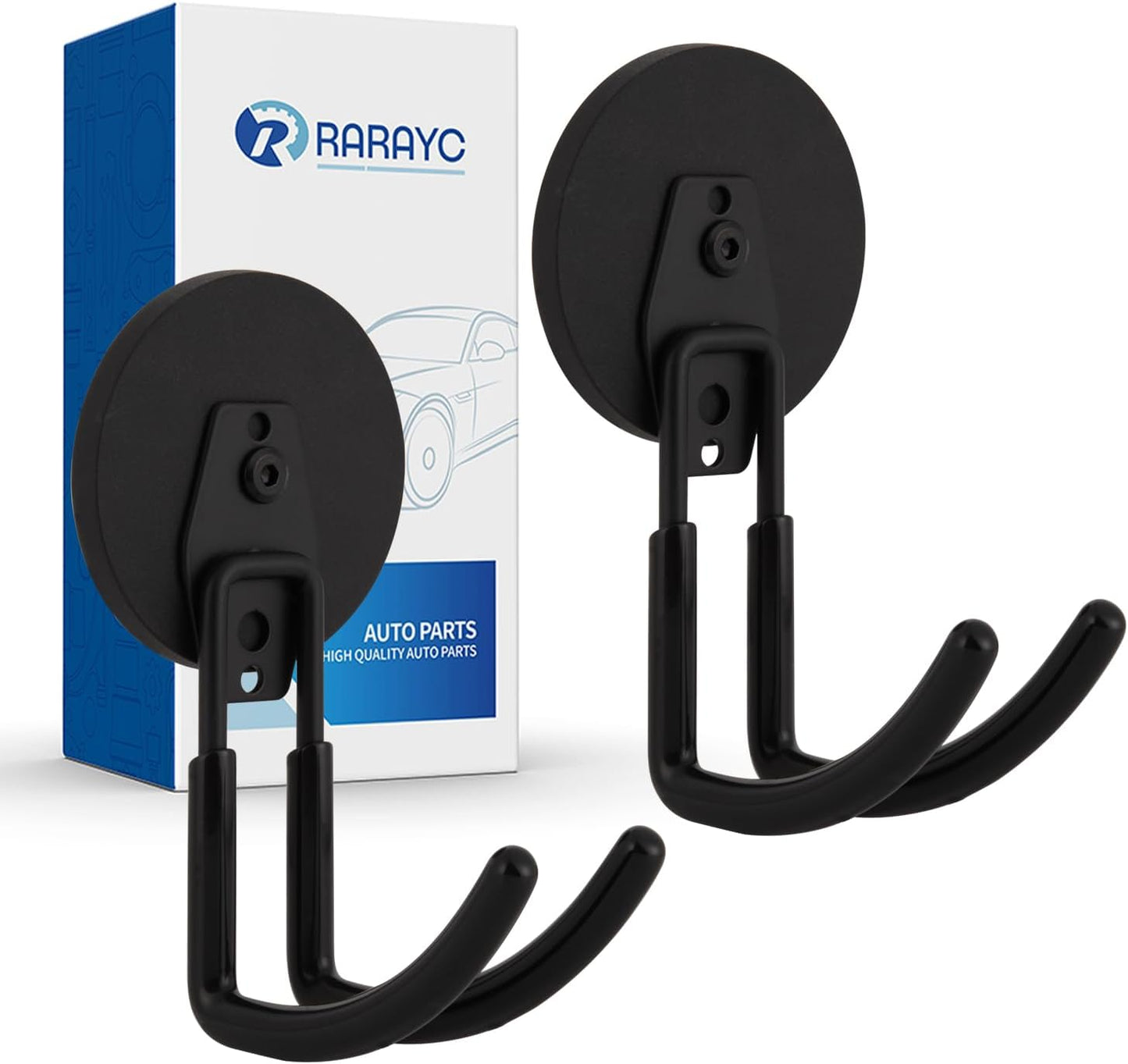 2 Pcs Magnetic Hook Heavy Duty, Strong Magnet Hooks for Garage Tools Hose Rope Electric Drill (Large)