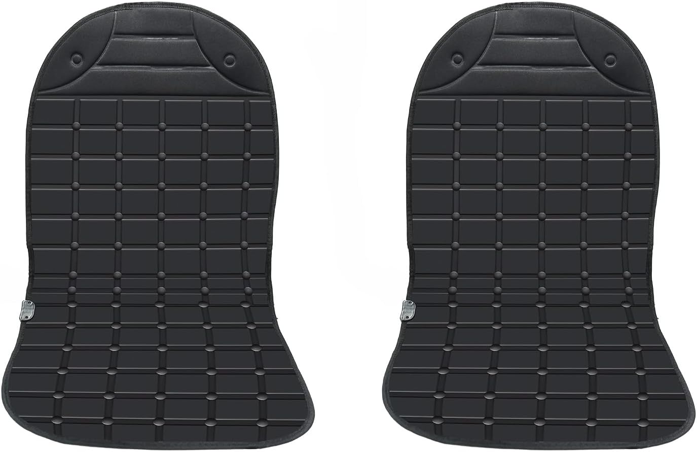 2 Pack Winter Seat Cushion - Portable Comfortable Fiber Seat Cover with Adjustable Buckle for Full Back and Seat (Black)