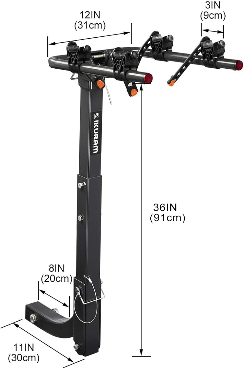 2 Bike Rack Bicycle Carrier Racks Hitch Mount Double Foldable Rack for Cars Truck SUV Fits 2" Receiver, Tie Down Strap, Anti-Rattle Hitch Tightener & Locking Hitch Pin