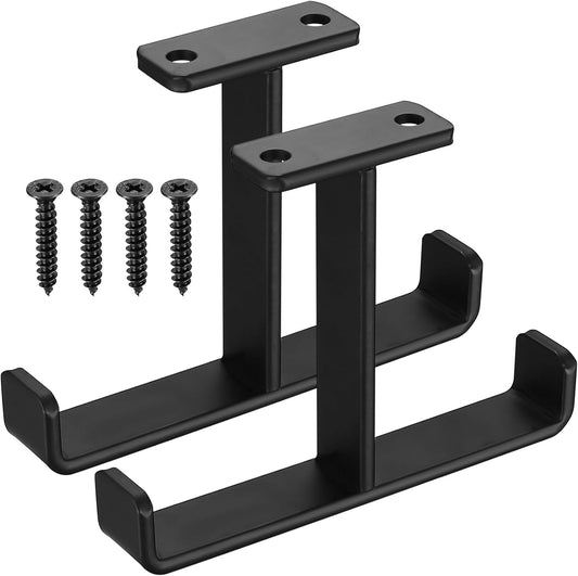 2 Pcs Overhead Garage Storage Hooks Racks, Heavy Duty Garage Bike Hooks for Ceiling Mounted, Utility Hook, Ladder Hanger for Hanging Tools Lumber Hose Pipe Bulky Items