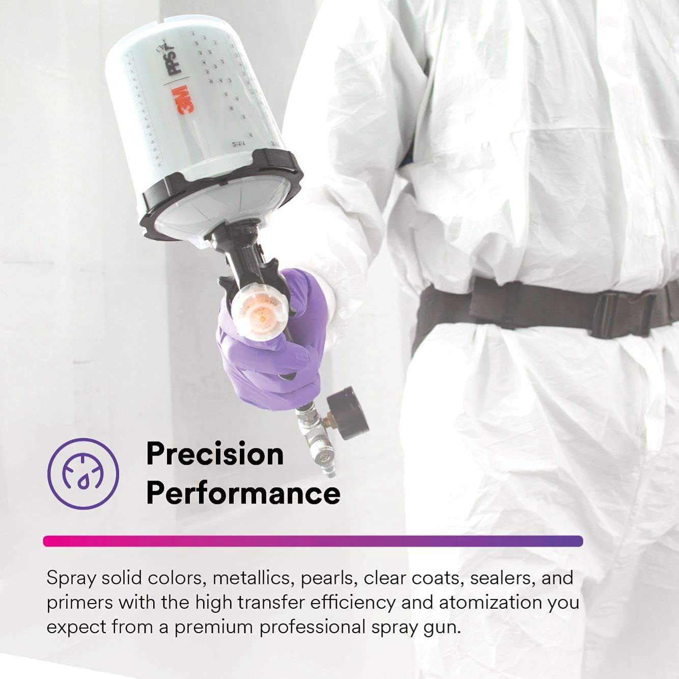 3M Performance Gravity HVLP Atomizing Head Refill Kit, 26712, Size 1.2, Blue, for use with Performance Spray Gun and PPS 2.0 Paint Cups, 5 Pack