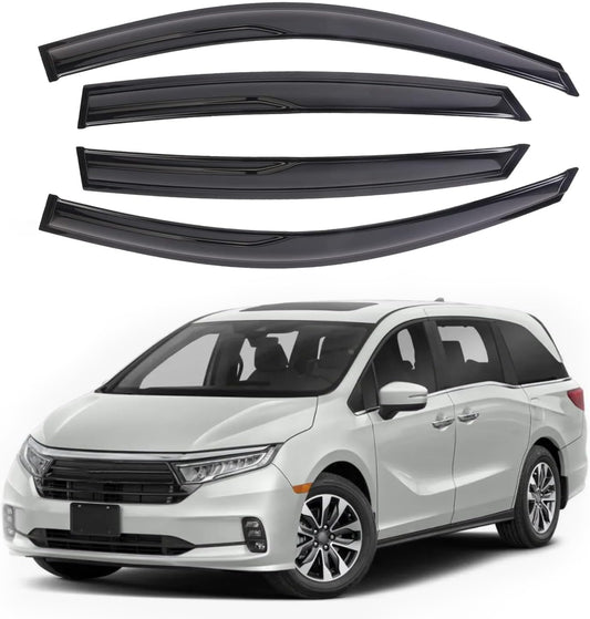 4PCS Rain Guards Window Visors Wind Deflector Fits for 2018-2023 Honda Odyssey, Front & Rear Outside Mount Vent Shade, Tape-on Vent Visors, 2018 2019 2020 2021 2022 2023