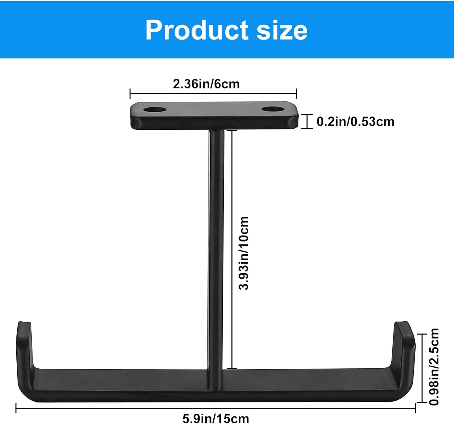 2 Pcs Overhead Garage Storage Hooks Racks, Heavy Duty Garage Bike Hooks for Ceiling Mounted, Utility Hook, Ladder Hanger for Hanging Tools Lumber Hose Pipe Bulky Items