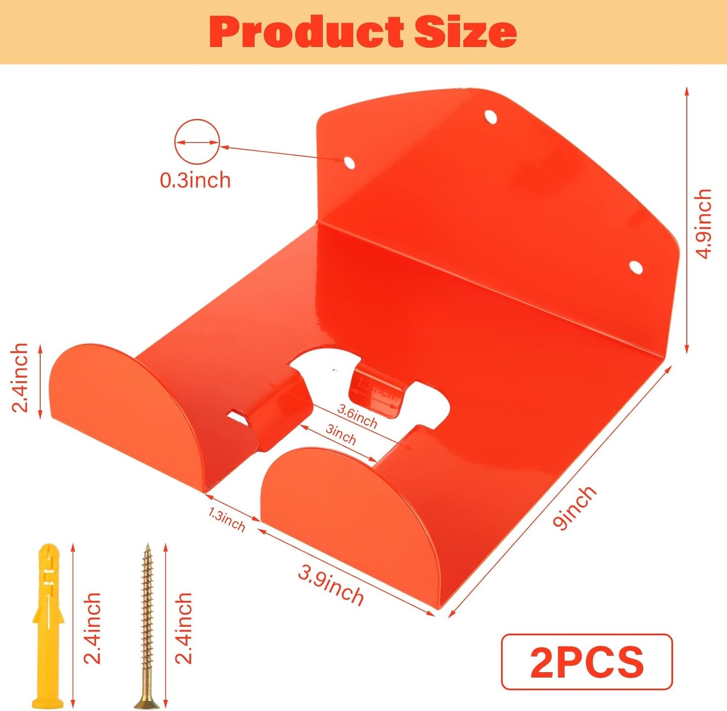 2 Pack Trimmer Rack Garage Organizer Wall Hanger, Garage Tool Rack for Grass Trimmer, Hedge Trimmer, Garden Tools Organizer