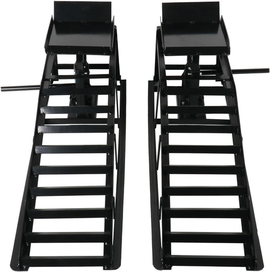 5 Ton 2 Pack Hydraulic Car Ramp Elevator 10000 Lbs for Auto Car Truck Trailer Garage Service Vehicle Ramp Lift Jack Hydraulic Lift (Black)
