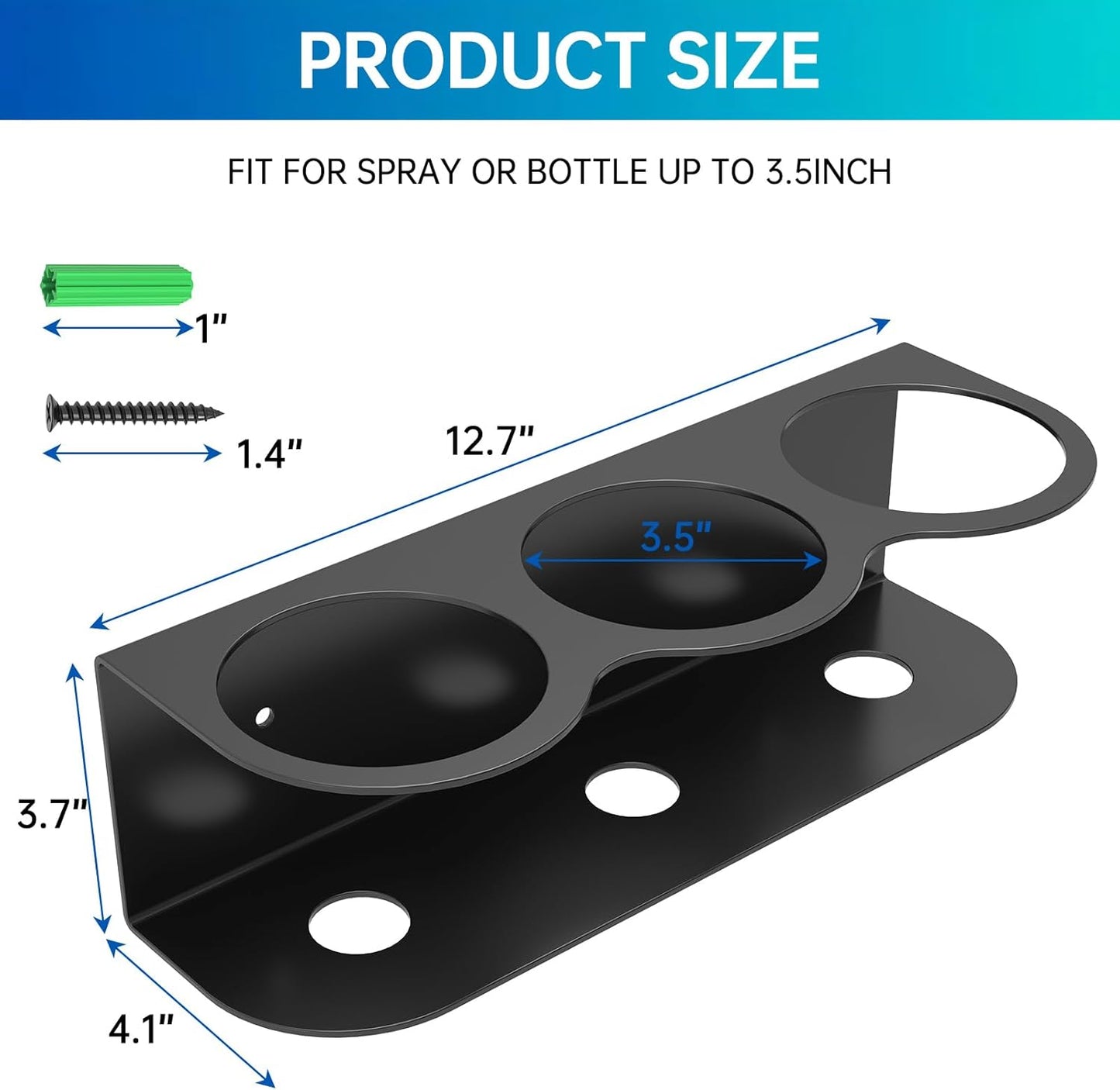 3 Holes All-Purpose Spray Bottle Holder Wall Mount Heavy Duty Spray Can Holder Rack Organizer Storage for Home Garage Workspace