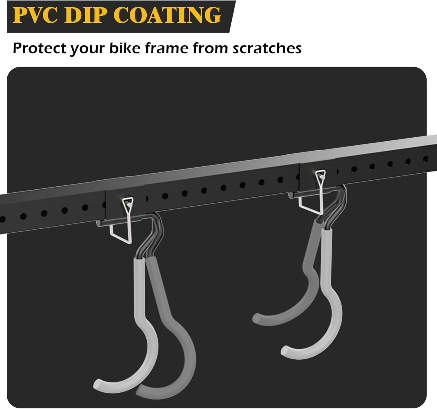 640Lbs Ceiling Mounted Bike Rack, Bike Storage Rack with 8 Adjustable Hooks, Indoor Metal Bike Rack Hanger Storage, 2pcs Set Bike Racks for Home and Garage, Up to 8 Bikes