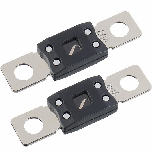 80A MEGA High Current Fuse - 80 Amp Bolt-on Fuse for Cars, Trucks, Construction Vehicles, Buses, Caravans (2 Pcs)