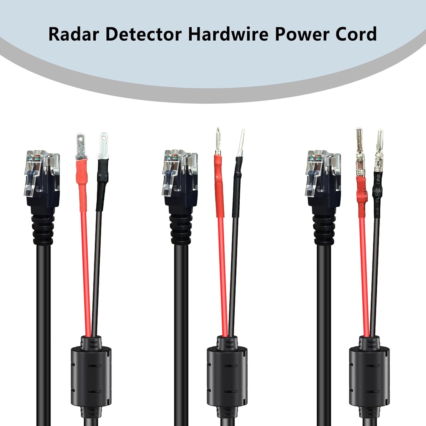 13.8" Radar Detector Hardwire Power Cord,Mirror Wire Plug Kit,for Escort Uniden Beltronics Whistler Cobra Valentine One Radar Detector Power Cord,With Magnetic Ring and Inline Fuse Holder,RJ11