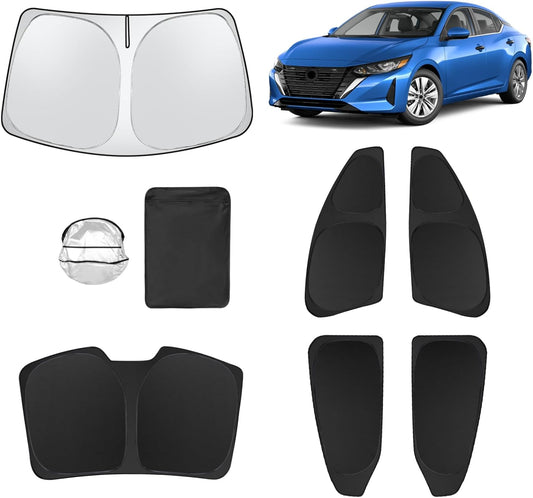 6pcs Car Window Shades for Nissan Sentra 2020-2025 Accessories,Windshield Side Rear Full Sunshade,Sun Visor UV Blocking, Privacy Protection and Blackout for Camping Outdoor