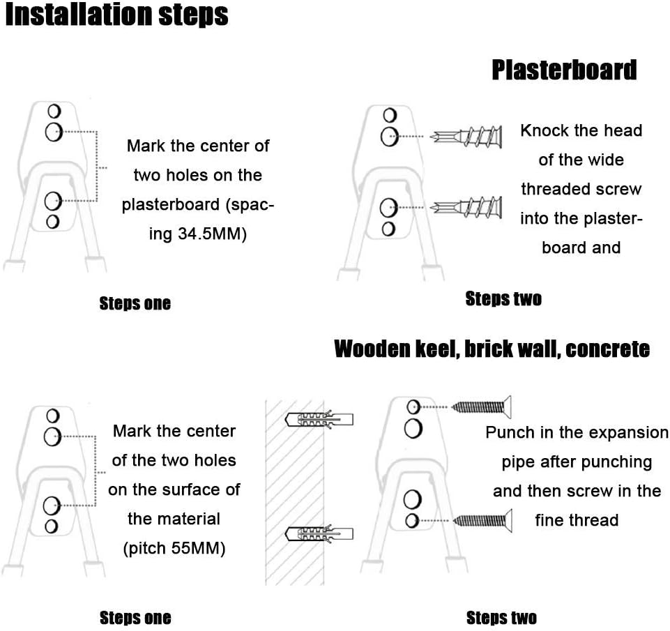 2 Pack Garage Storage Utility Hooks，Garage Garden Tool Organizer，Steel Wall Mount Hooks, Garden Small U Hooks (Black)