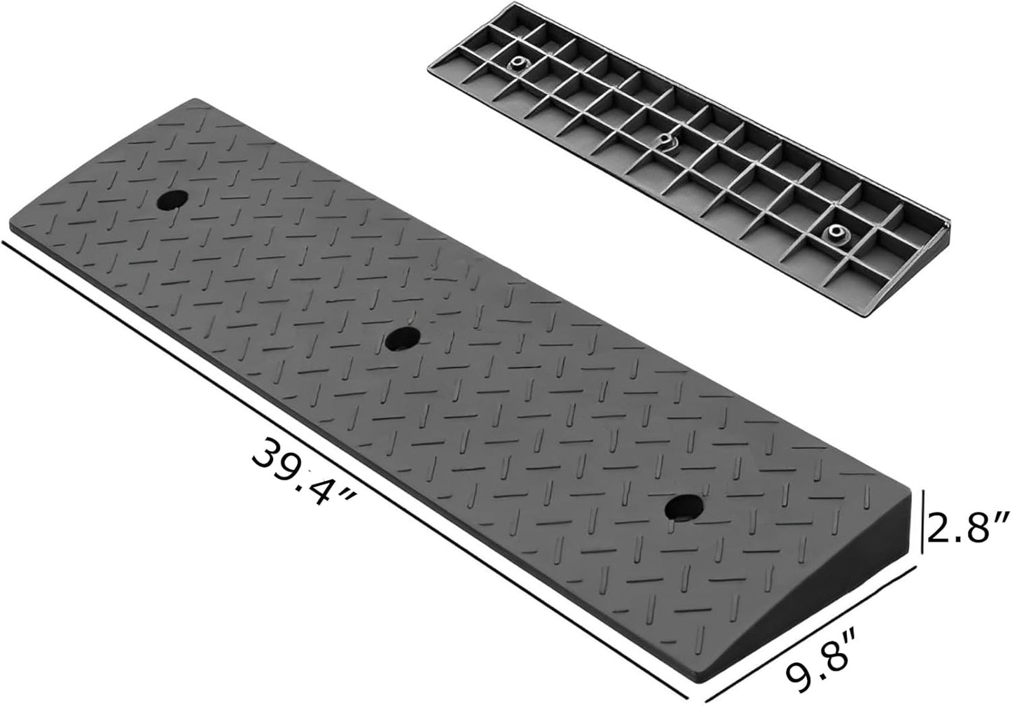 2 Pack 2.8'' Rise Rubber Curb Ramp Heavy Duty Loading Rubber Curb Ramps 3 Tons Driveway Ramp Car Slope Ramp for Loading Dock Bike Vehicle Warehouse Sidewalk Wheelchair (2.8" H)