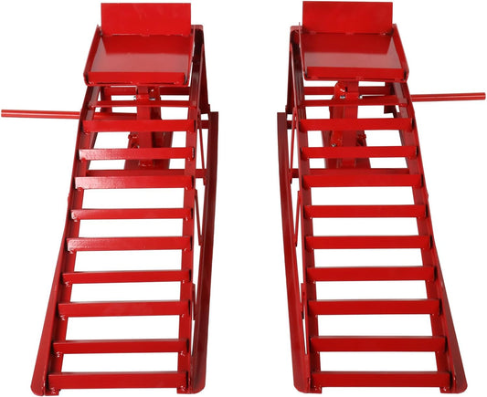 5 Ton 2 Pack Hydraulic Car Ramp Elevator 10000 Lbs for Auto Car Truck Trailer Garage Service Vehicle Ramp Lift Jack Hydraulic Lift (Red)