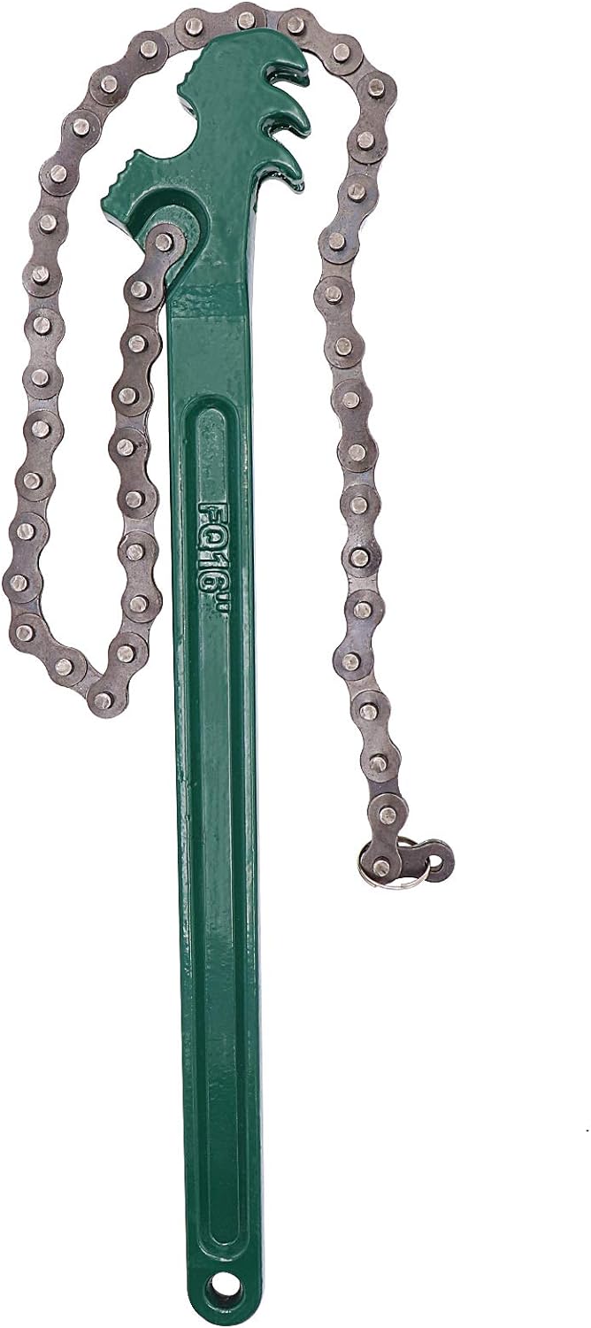 16 Inch Heavy Duty Reversible Chain Wrench for 1.5" to 7.5" Diameter Oil & Fuel Filter