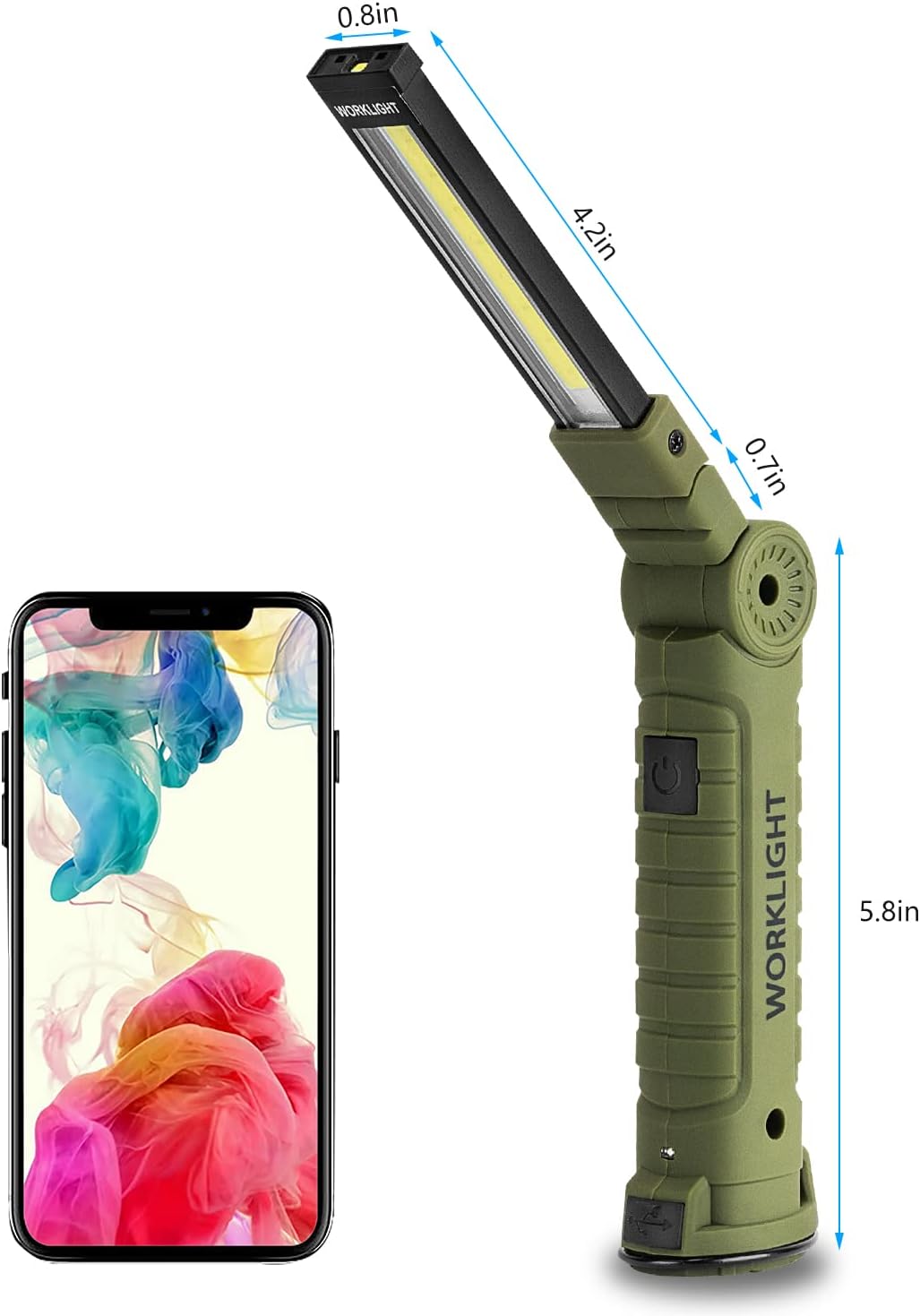 4 Pack Rechargeable LED Work Lights with Magnetic Base and 360° Rotation, 5 Modes for BBQ, Camping, Reading, and Car Repair