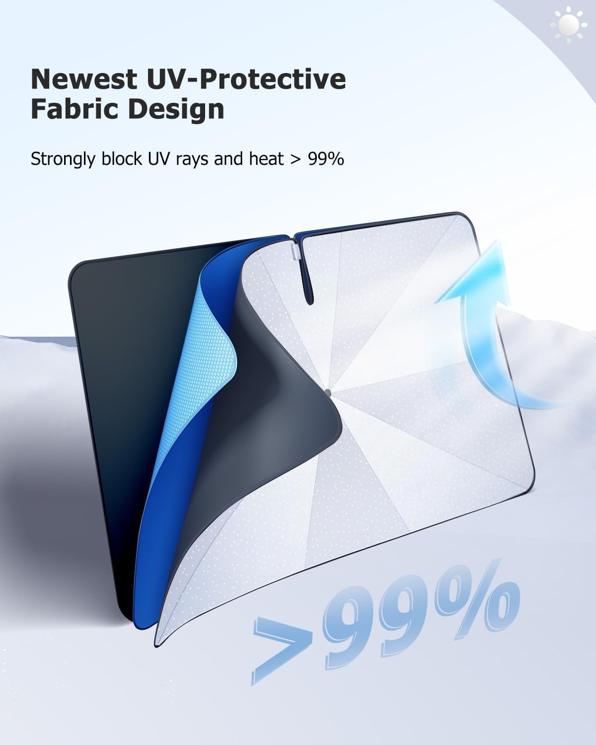 2025 4Runner Car Windshield Sun Shade Windshield Sunshade Umbrella [Star Fabric] Protect Car from Sun Rays&Heat Damage Keeps Vehicle Cool, Spring Structure Edge Fits Toyota Windshield Sun Shade (S4)