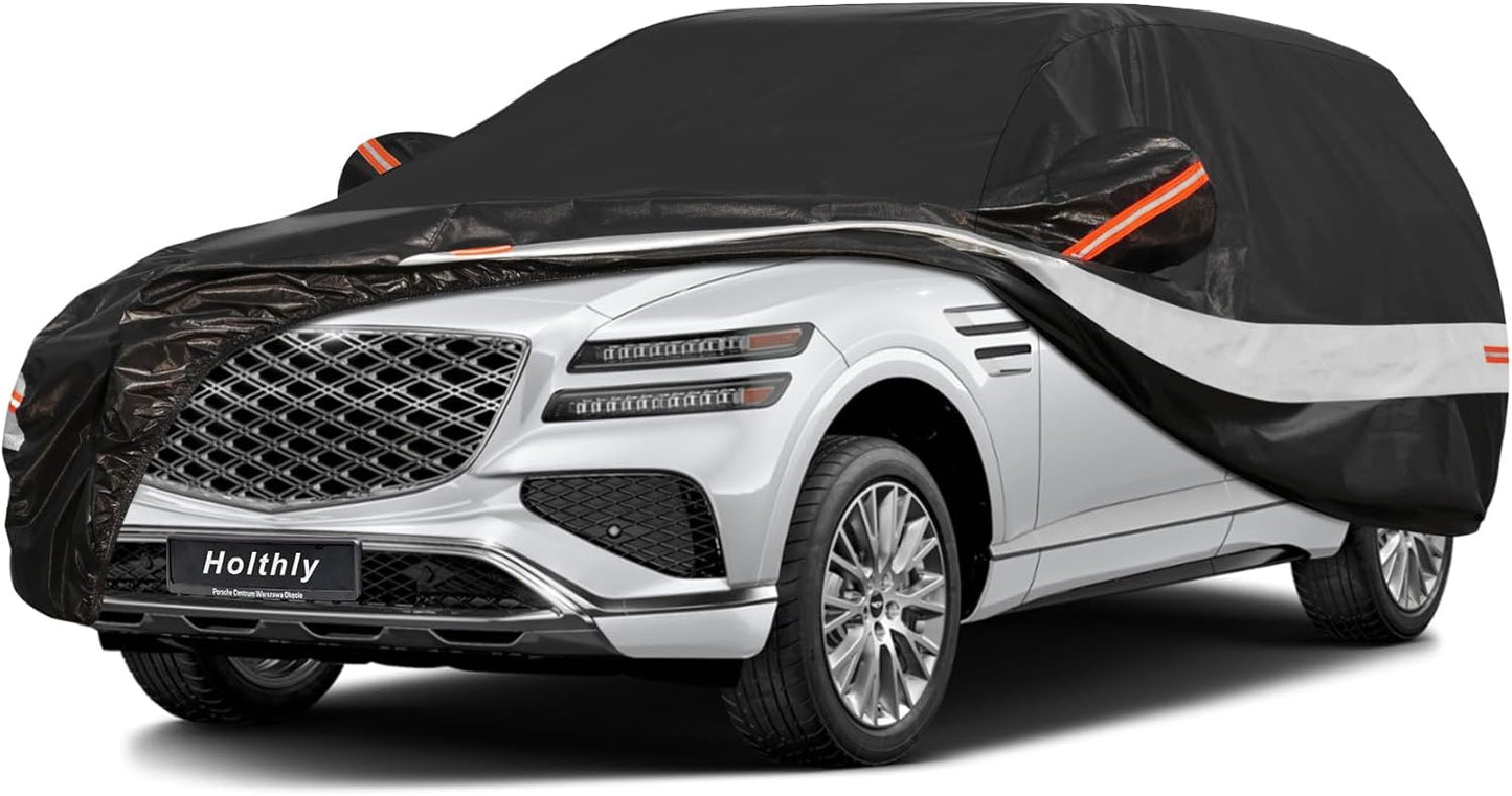 10 Layers SUV Car Cover Custom Fit for Genesis GV80 (2021-2025), Waterproof All Weather for Automobiles, Outdoor Full Cover Sun Dust Rain Protection with Cotton. Black