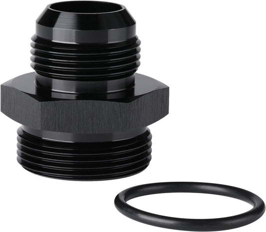 16AN Male Flare to 20AN ORB O-ring Boss Fuel Pump Rail Adapter Fitting Aluminum Black