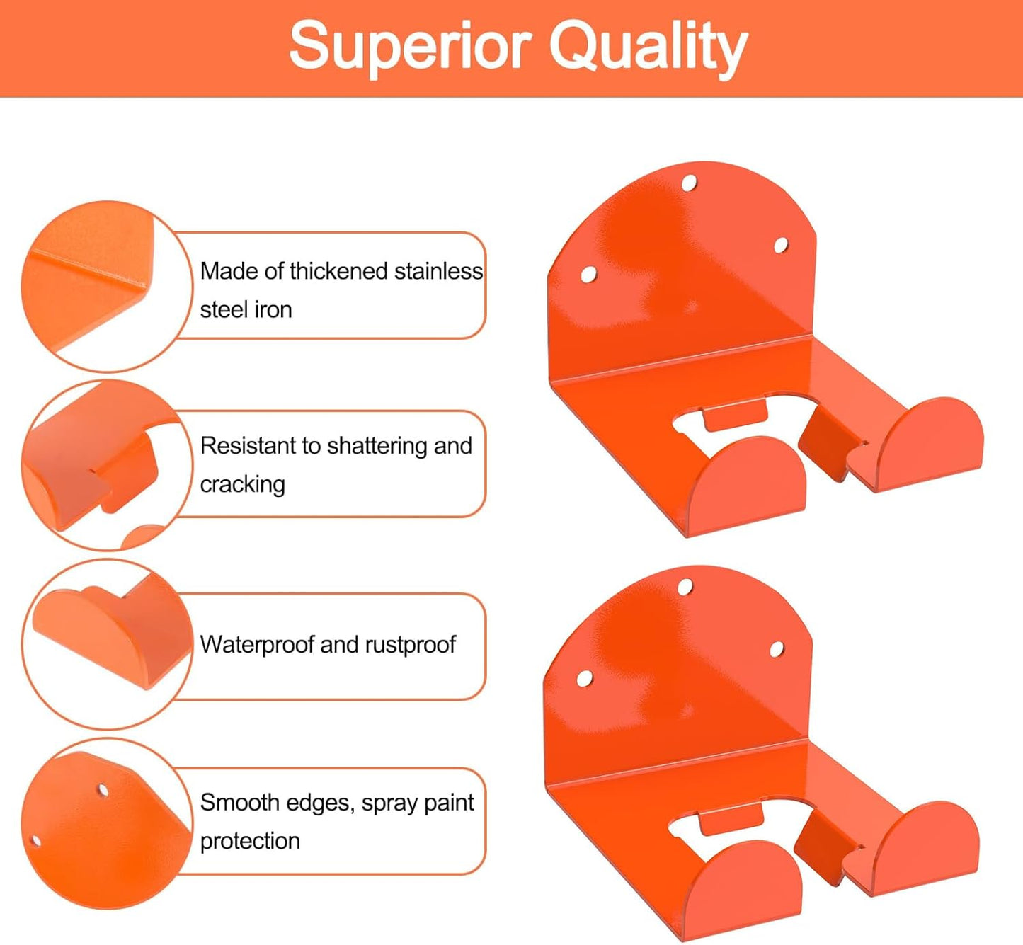 2 Pack Garage Organizer Trimmer Rack, Heavy-Duty Wall Mount Hanger for Grass Trimmer, Weed Eater & Power Tools