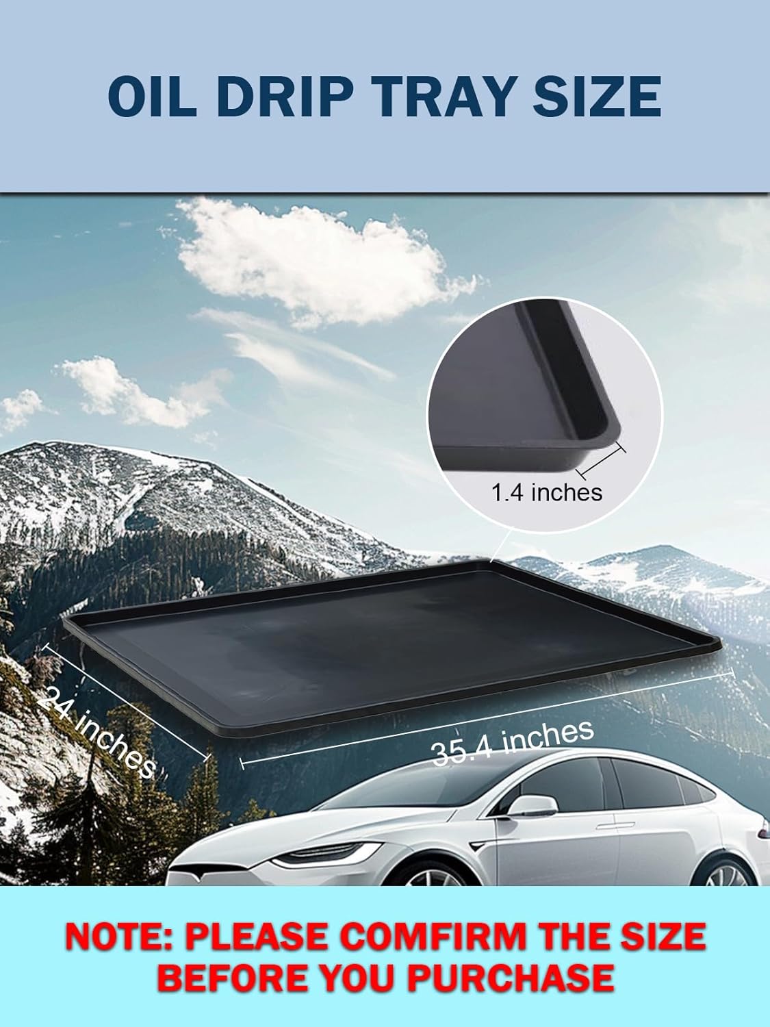 6Pack Extra Large Oil Drip Pan 35.4 x 24 x1.4 Inches Oil Change Drain Drip Tray for Under Car Plastic Oil Tray Auto Oil Catch Pan for Transmission Garage Automotive Driveway to Keep Floor Clean