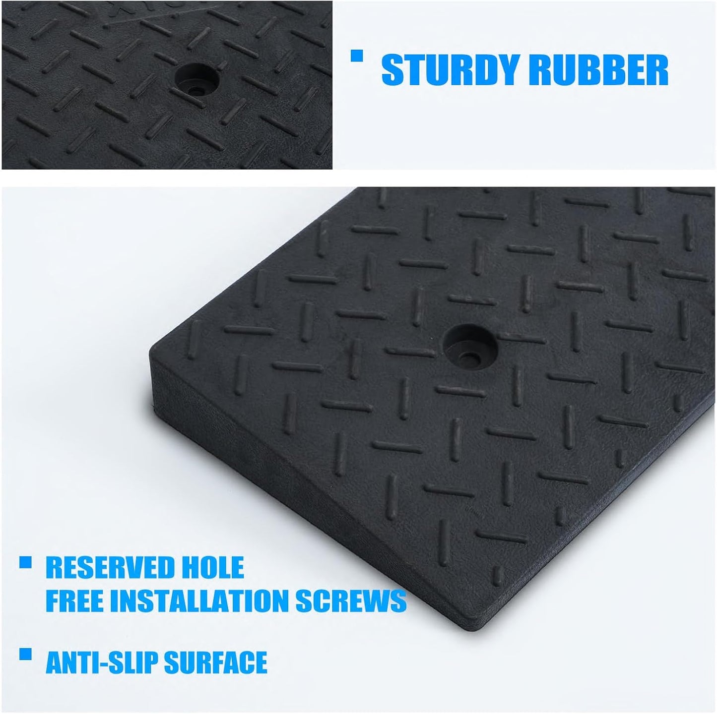 2 Pack 1.6'' Rise Rubber Curb Ramp Heavy Duty Loading Rubber Curb Ramps 3 Tons Driveway Ramp Car Slope Ramp for Loading Dock Bike Vehicle Warehouse Sidewalk Wheelchair (1.6" H)