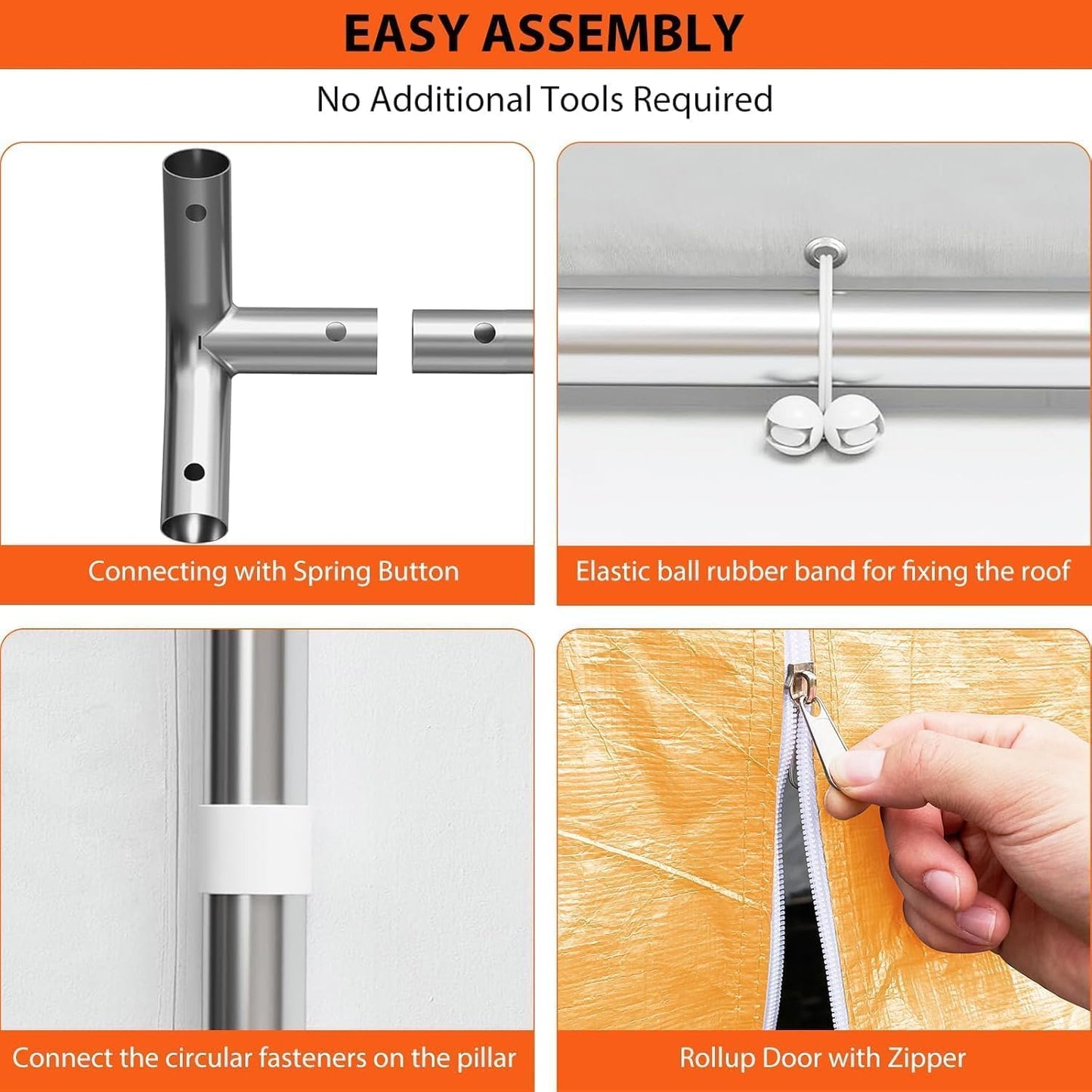 13x20 FT Heavy Duty Carport, Oversized Portable Garage with 4 Doors & 4 Windows, Reinforced Frame, All Weather Protection Outdoor Shelter Canopy for Cars, Boats, Trucks, BBQ and Outdoor Gatherings